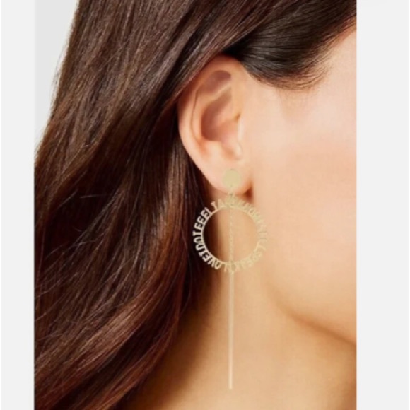 🎅 BCBGeneration Gold I… Earrings Circle Dangle Earrings NWT - Picture 3 of 7